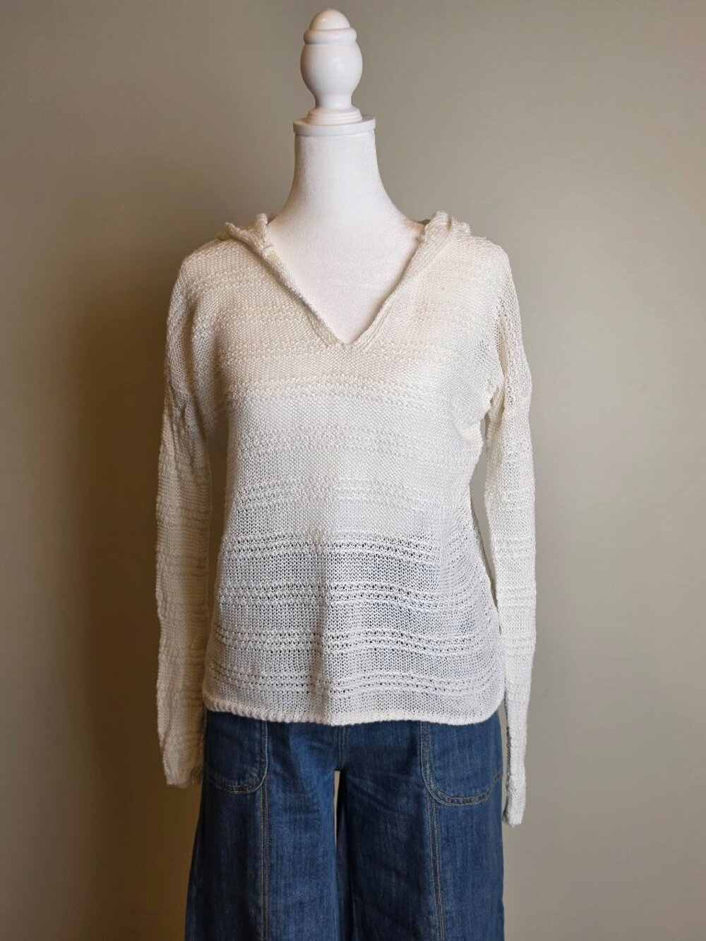360 SWEATER Hooded Linen Knit — Size XS